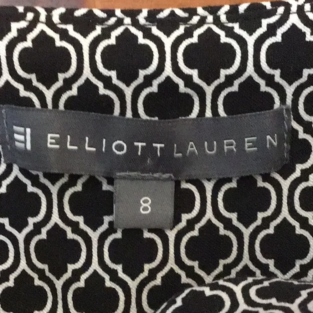 Elliot Lauren Elegant Black and White Patterned Skort size 8